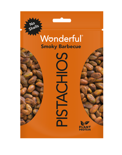 Orange package of barbecue flavored Wonderful Pistachios