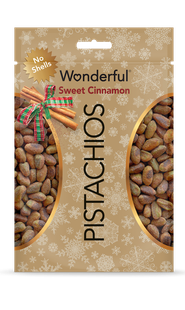 Brown package of Wonderful Sweet Cinnamon Pistachios