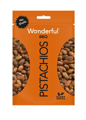 Orange package of bbq flavored Wonderful Pistachios